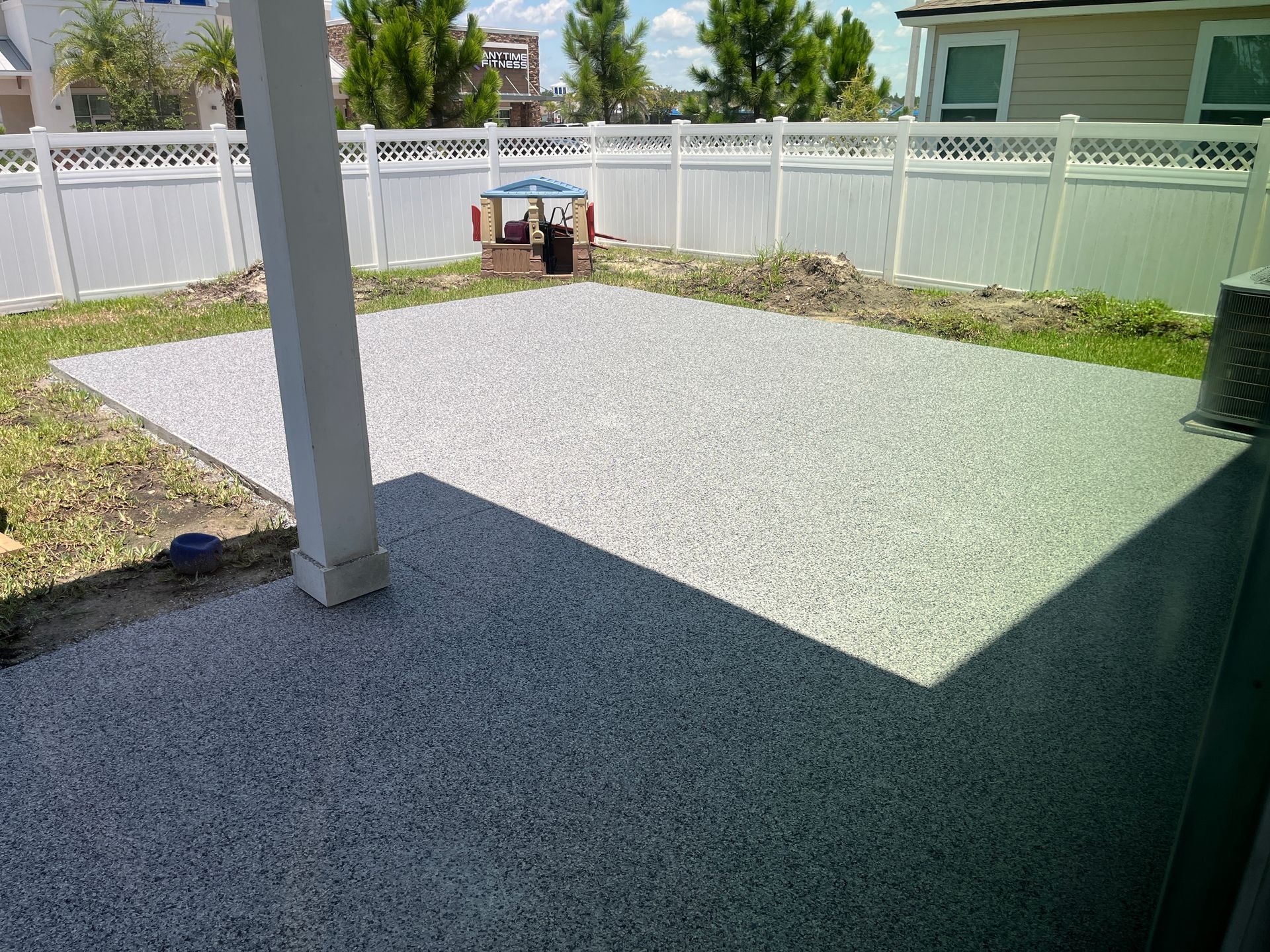 Outdoor Transformations installed artificial grass in Nocatee, FL, for a natural look with no mowing required.