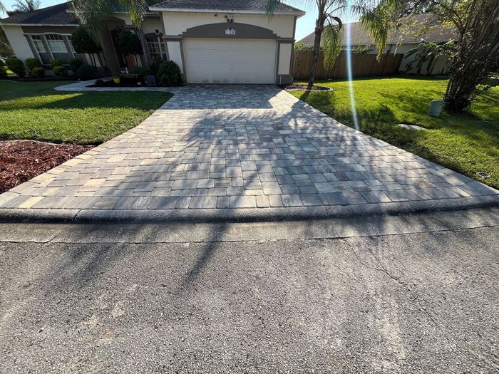 Outdoor Transformations installed Tremron pavers in St. Augustine, FL, for a strong and stylish driveway.