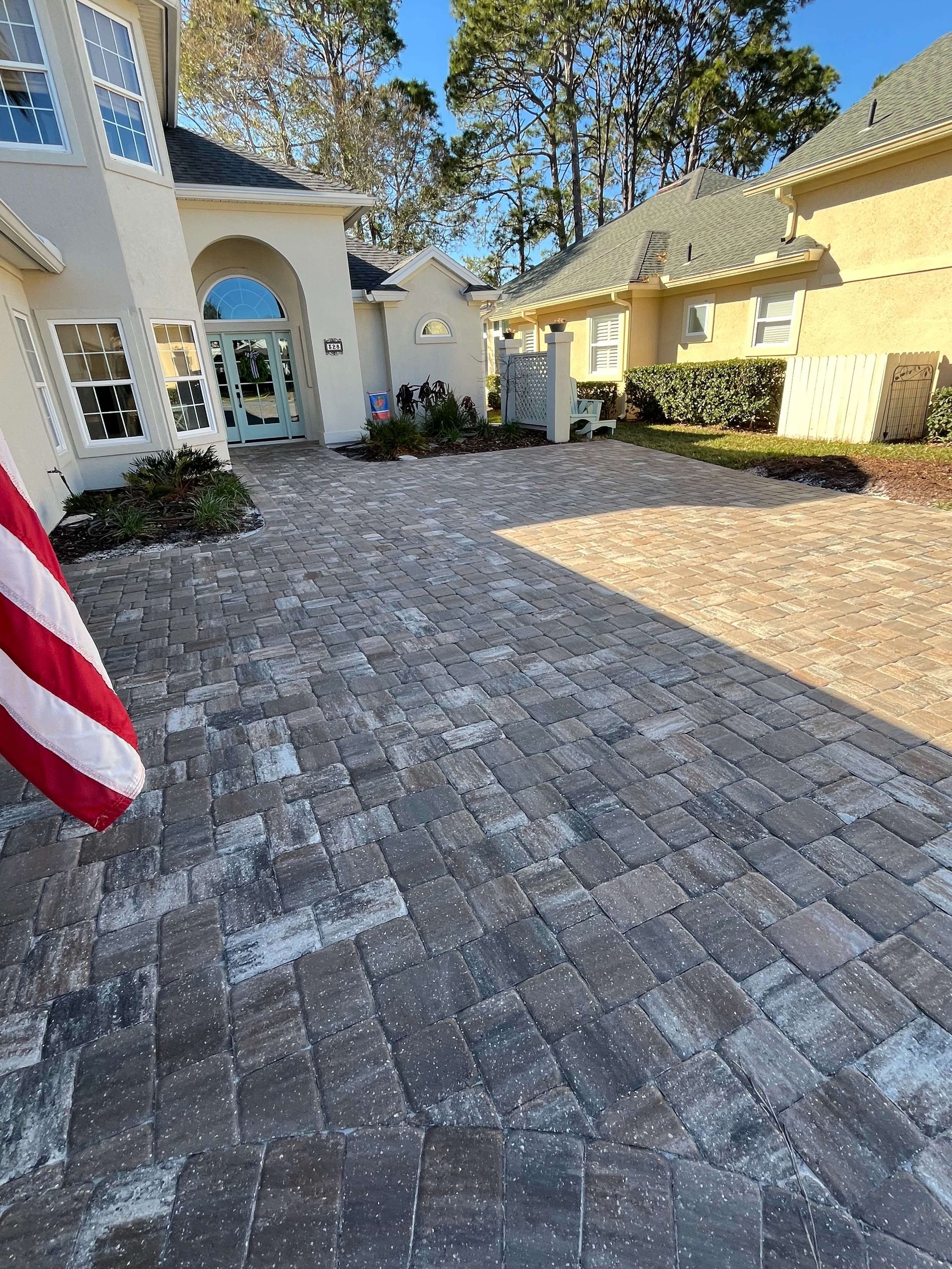 Outdoor Transformations installed concrete in St. Augustine, FL, for a strong and stylish driveway.