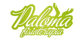 Logotipo verde en letra cursiva con la inscripción “Paloma fisioterapia”
