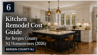 Kitchen remodel cost guide in a bright modern kitchen, Bergen County NJ Homes (2026)