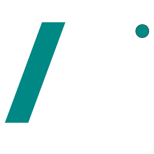 A green letter i with a circle in the middle on a white background.