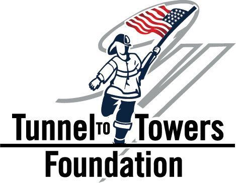 Tunnel to Towers Foundation logo with firefighter holding an American flag