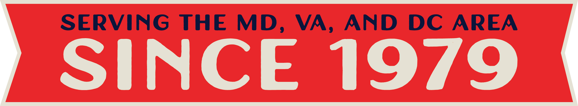 Red banner reading “Serving the MD, VA, and DC Area Since 1979”