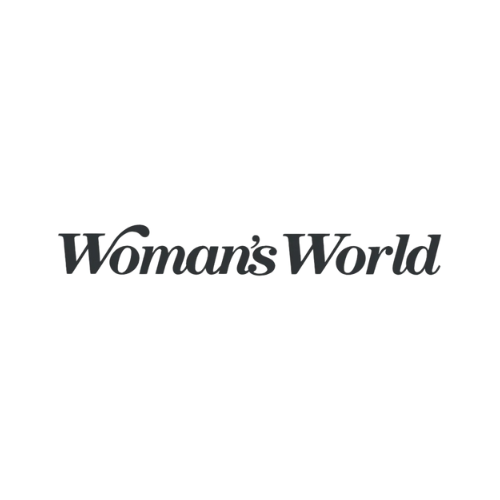 Woman’s World logo in black script on a white background