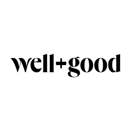 Black “well+good” wordmark logo on a white background