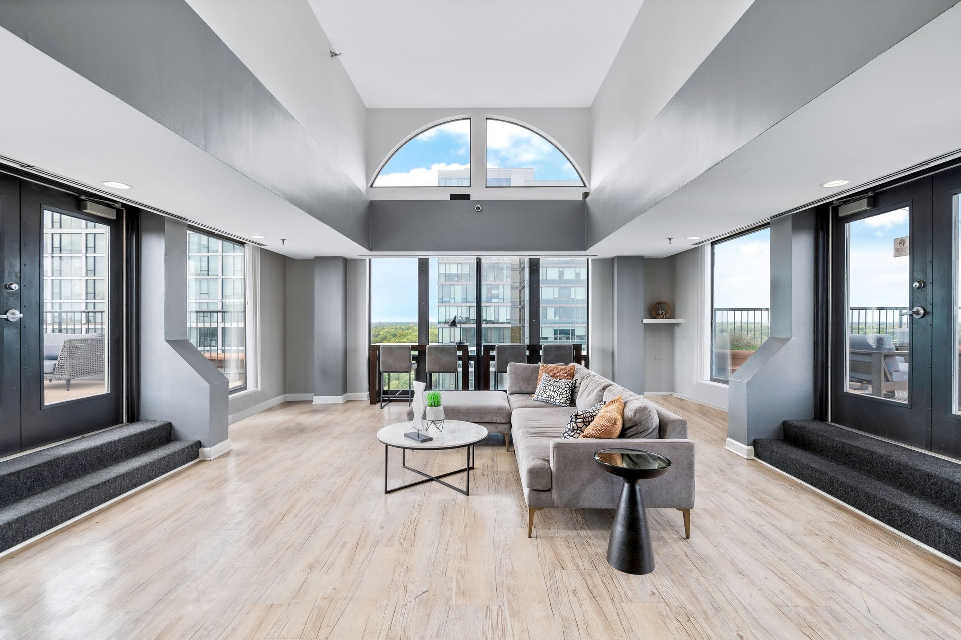 gray sectional in the 100 Forest Place community room