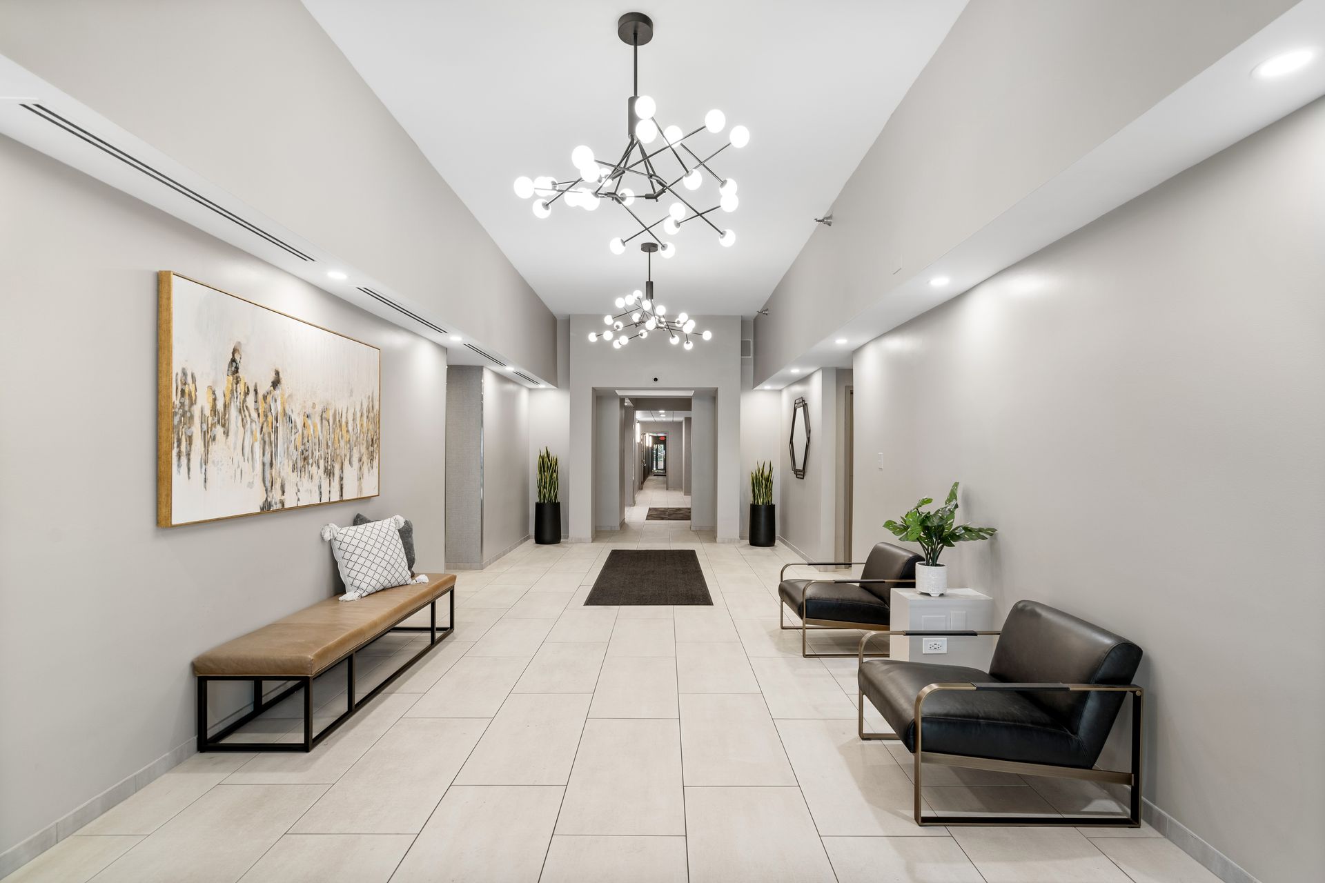 100 Forest Place Apartments spacious lobby with seating