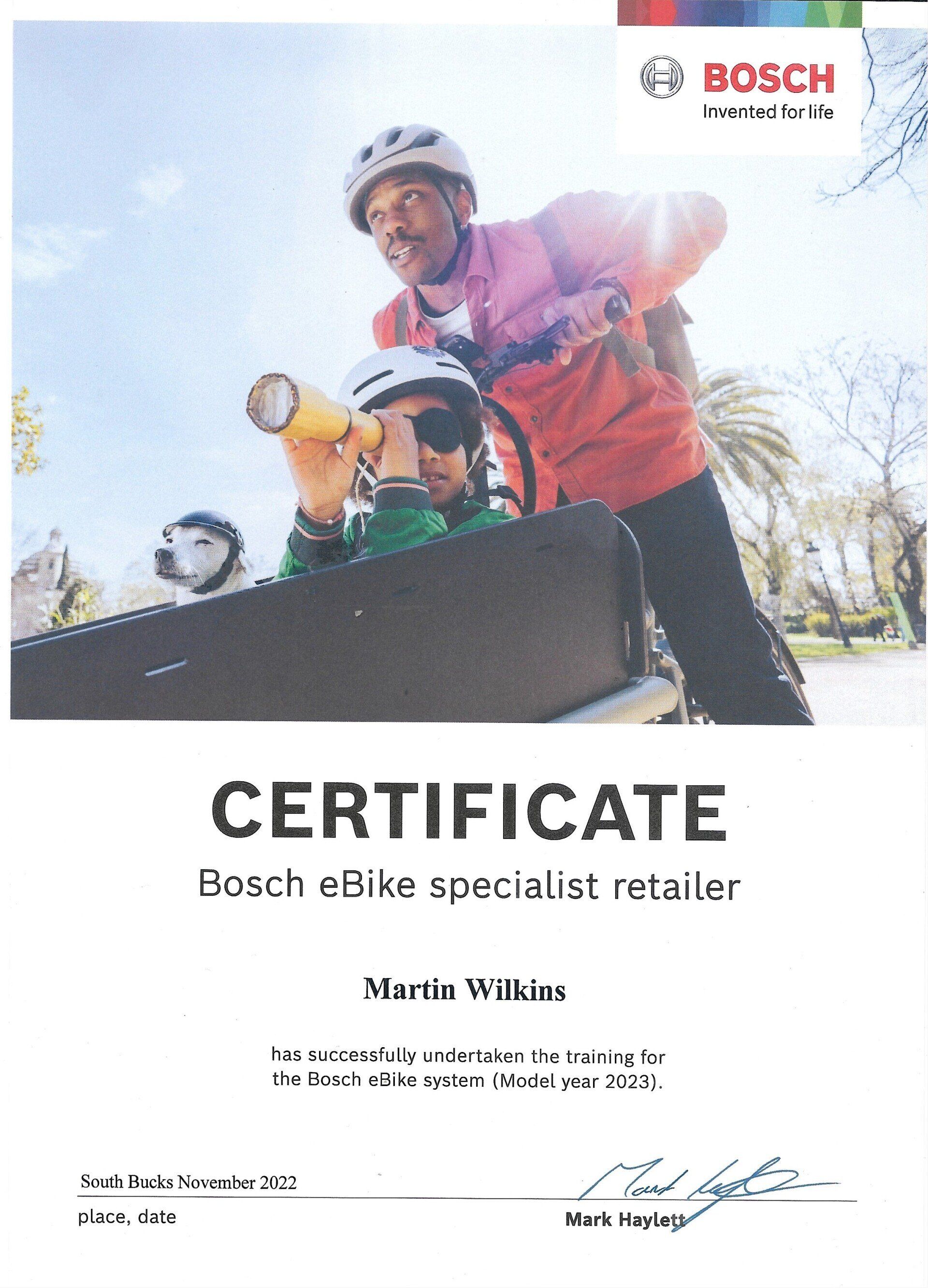 BOSCH e bike expert certificated BOSCH e bike expert certificated