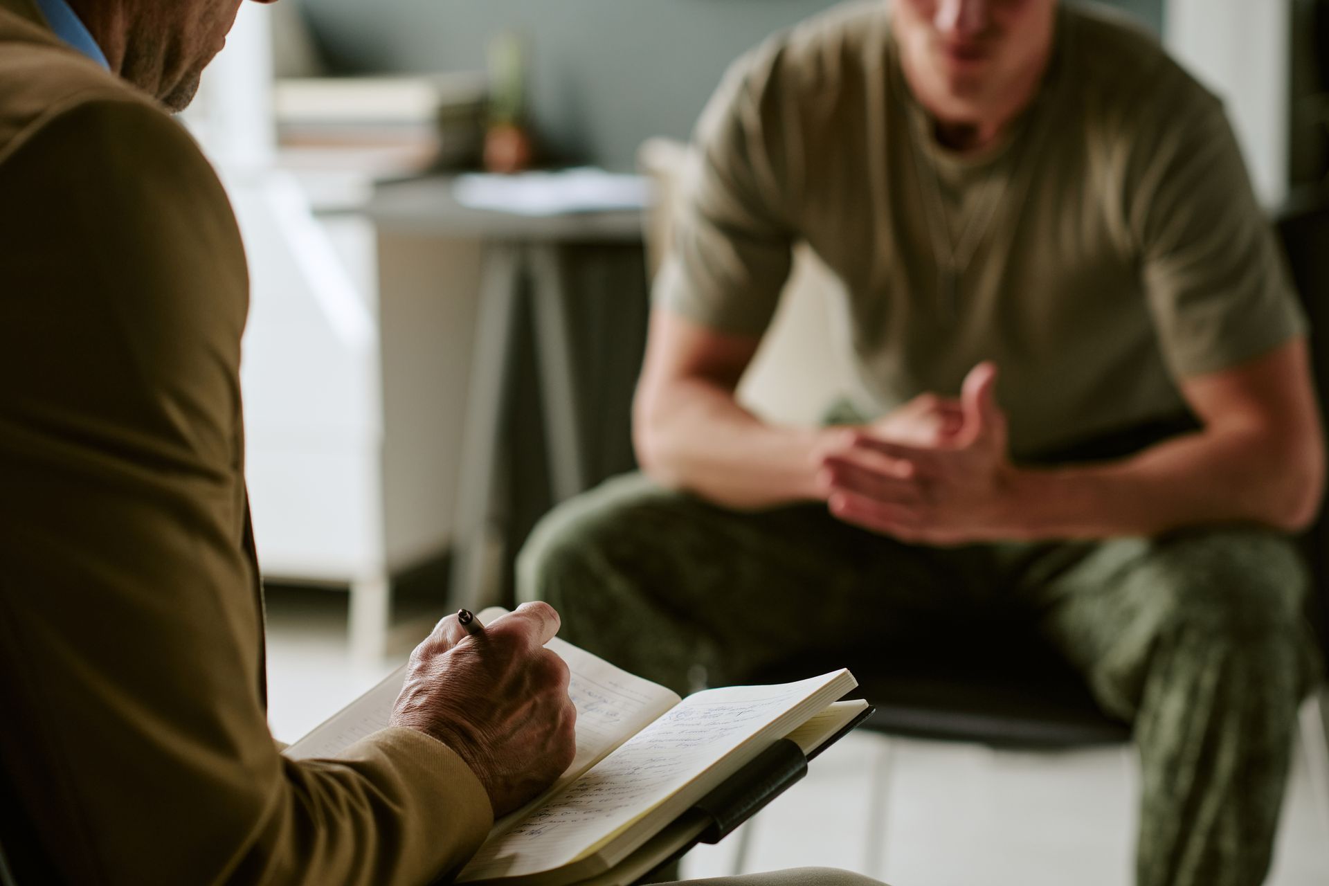 Professional counseling session focused on guidance, active listening, and personal support.