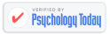 Verified by Psychology Today badge with red checkmark and blue text