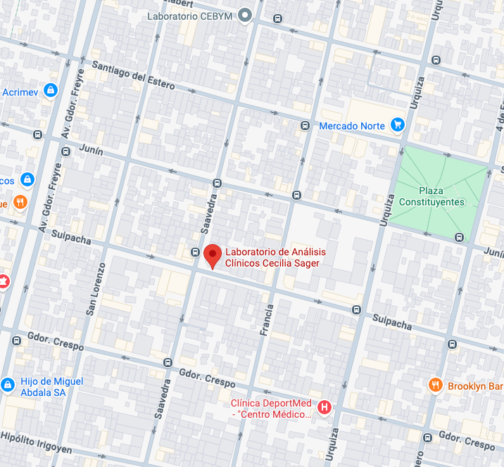 Mapa de ubicación del Laboratorio Sager, Salvador Caputto 3290, Santa Fe