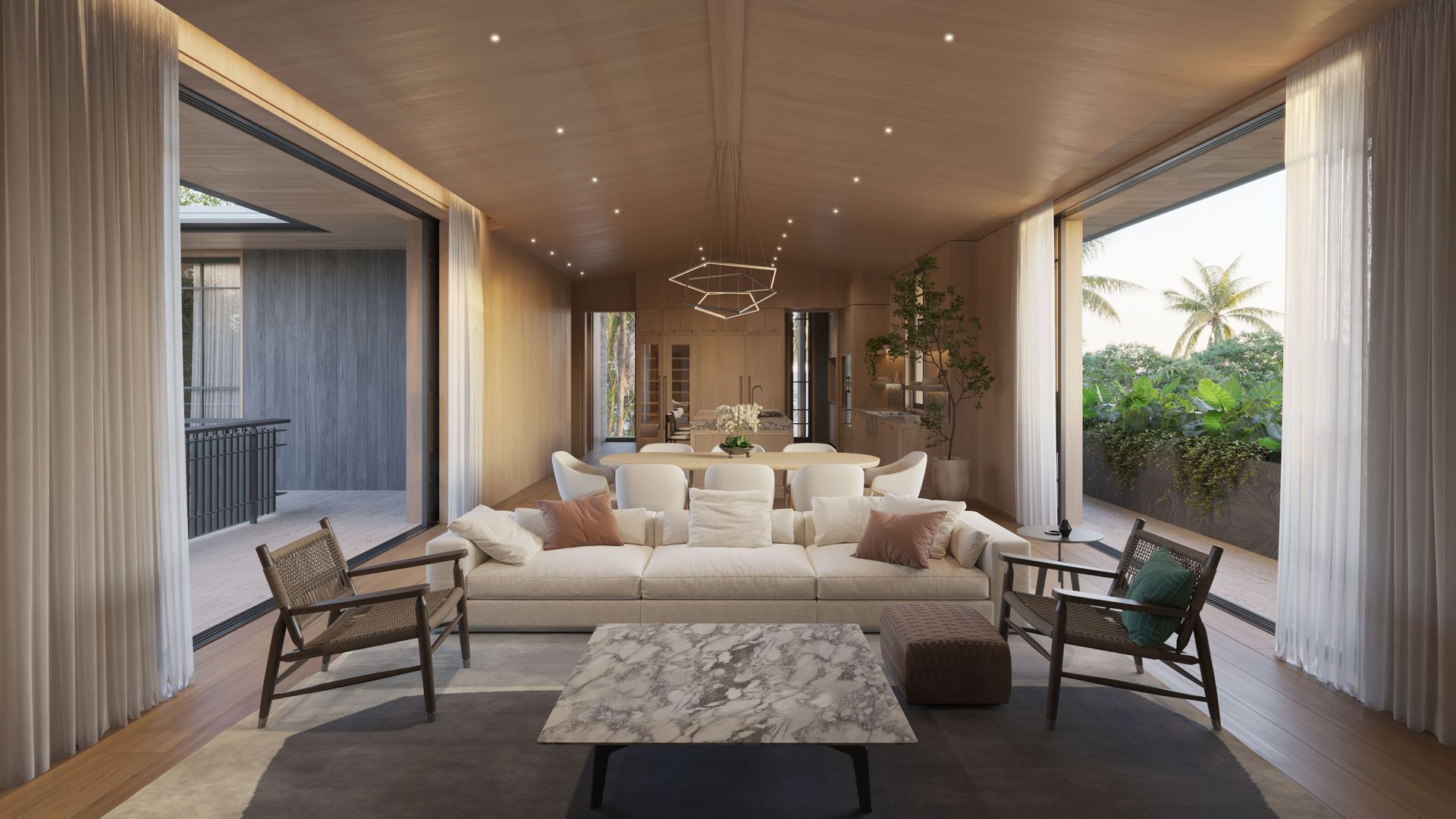 image of interior of modern house with living room