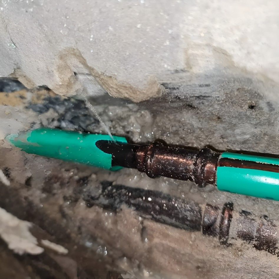 A Close Up of a Green Pipe With Water Coming Out of It — Dowds Pipe and Cable Locating in Farmborough Heights, NSW