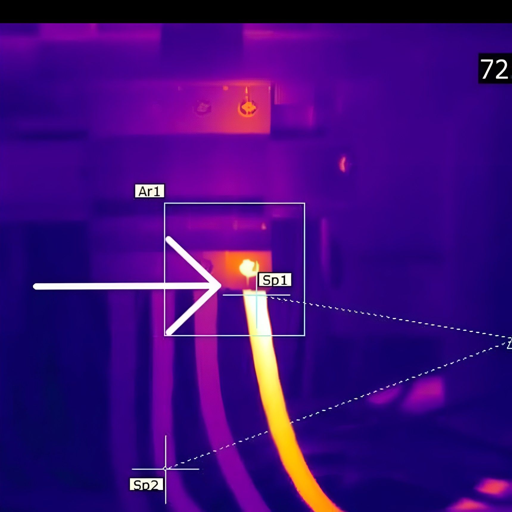 A Thermal Image of a Room With an Arrow Pointing — Dowds Pipe and Cable Locating in Nowra, NSW