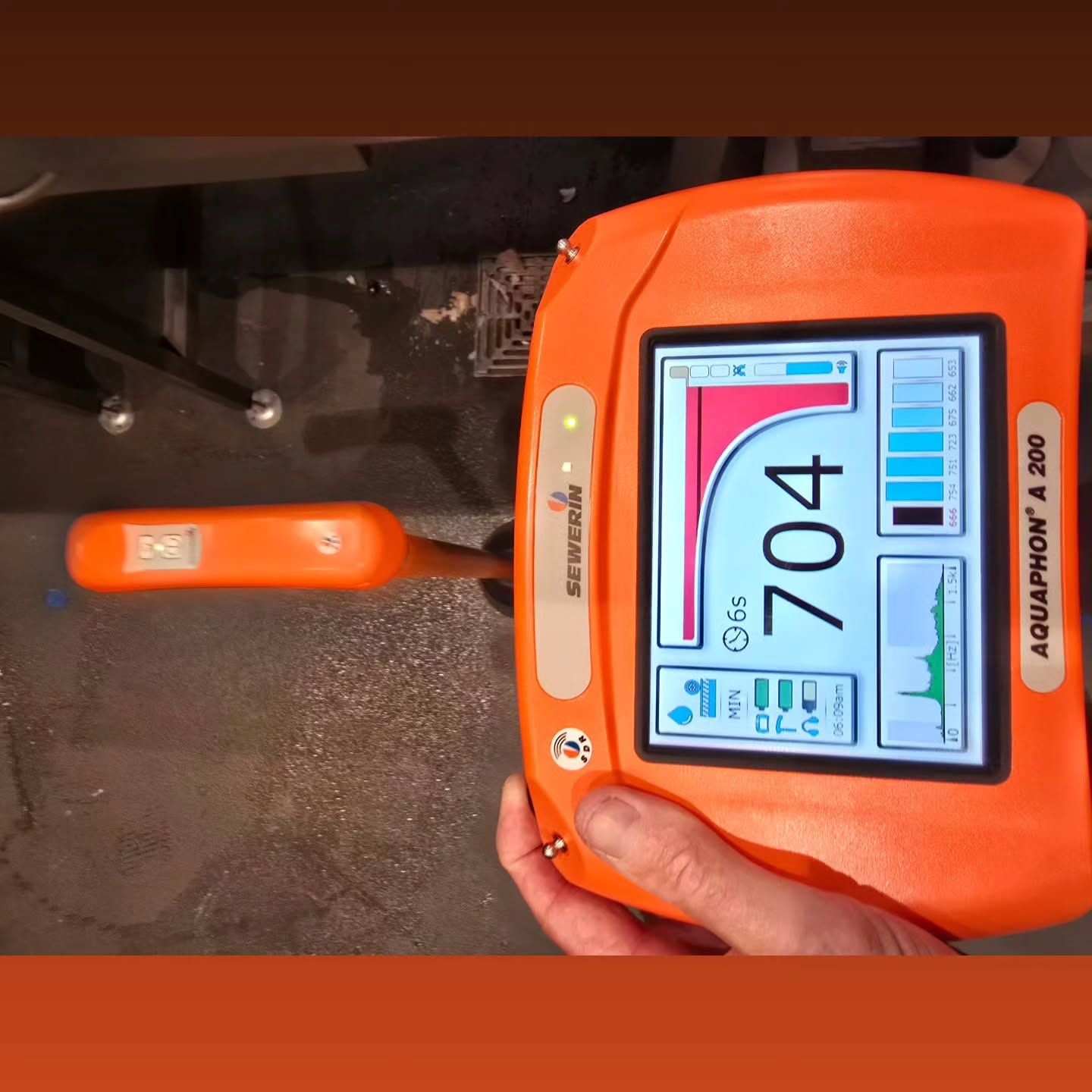 a radar that is measuring 704 — Dowds Pipe and Cable Locating in Farmborough Heights, NSW