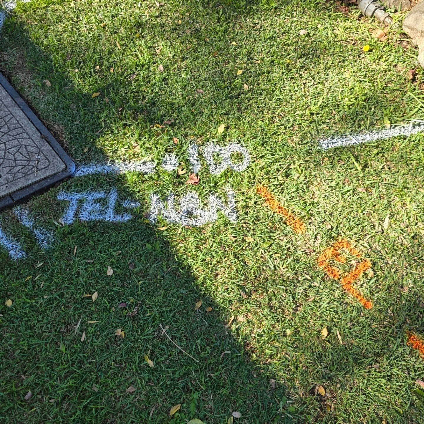 Grass is marked out to show where cables are — Dowds Pipe and Cable Locating in Farmborough Heights, NSW