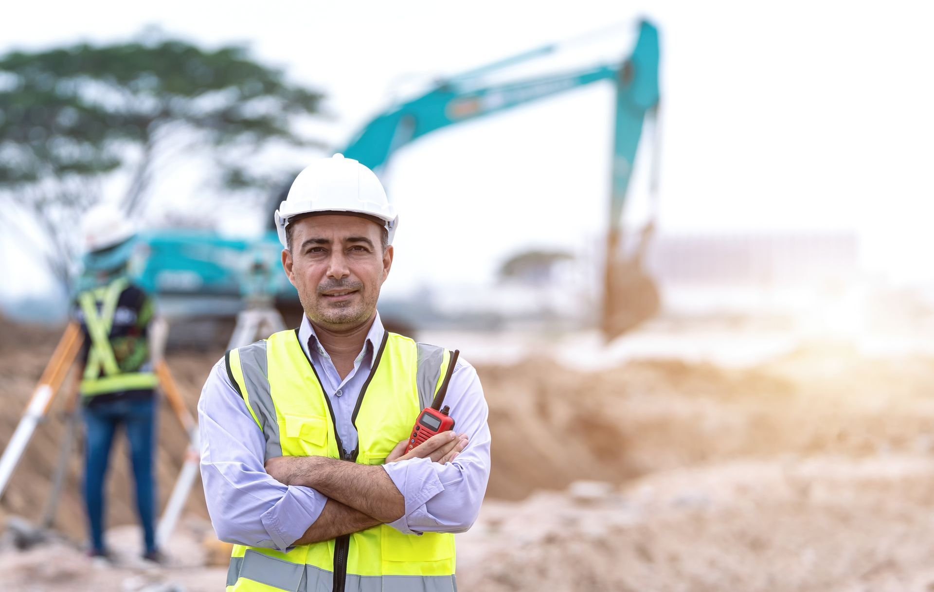 Engineer Working On Construction Site — Ballarat VIC — Ballarat Excavation & Transport