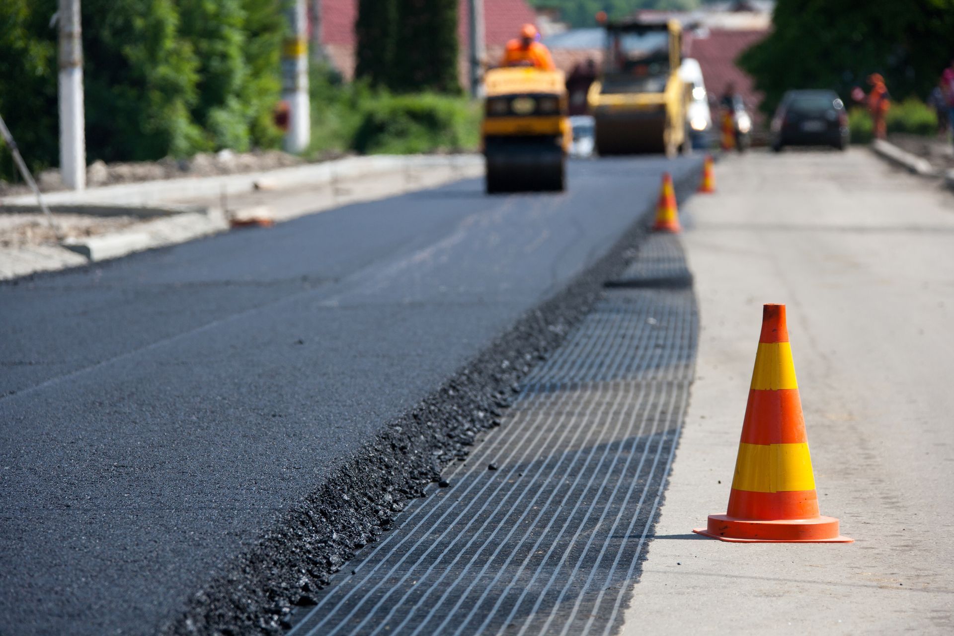 Compacting New Asphalt Pavement — Ballarat VIC — Ballarat Excavation & Transport