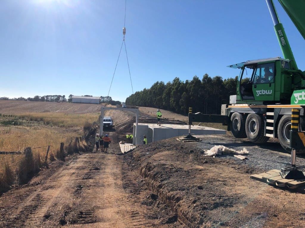 Using Crane on Huge Concrete Culvert — Ballarat VIC — Ballarat Excavation & Transport