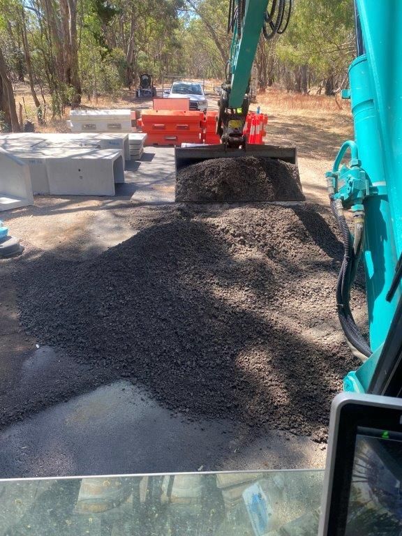 Using Backhoe to Move Sand — Ballarat VIC — Ballarat Excavation & Transport