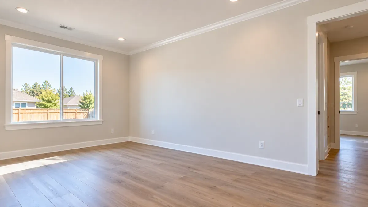 Smooth, freshly repaired drywall walls in a Delano, CA home.