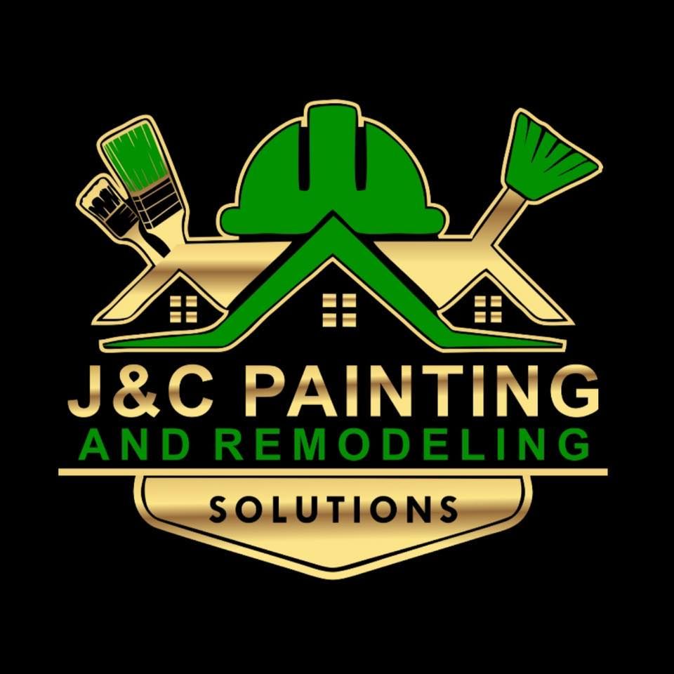 A logo for j & c painting and remodeling solutions