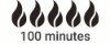 Five flames representing a 100-minute cook time.