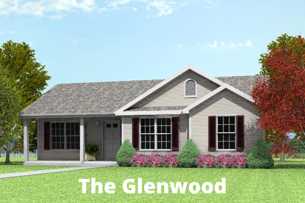 A rendering of a house called the glenwood