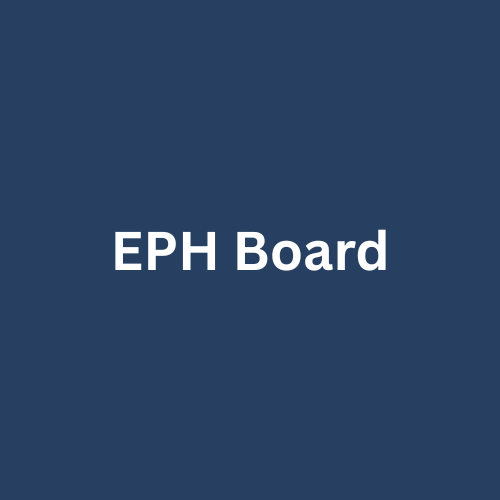 Blue square with white text reading “EPH Board”