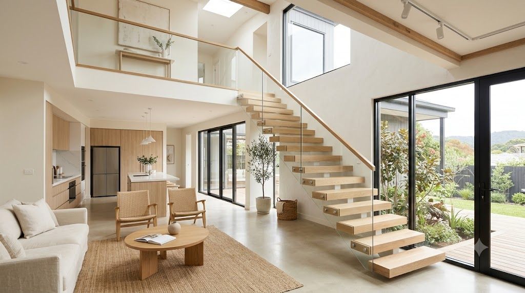 floating stairs in a modern St. Petersburg home