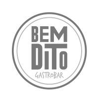 Um logotipo em preto e branco para um restaurante chamado bem dito gastrobar.