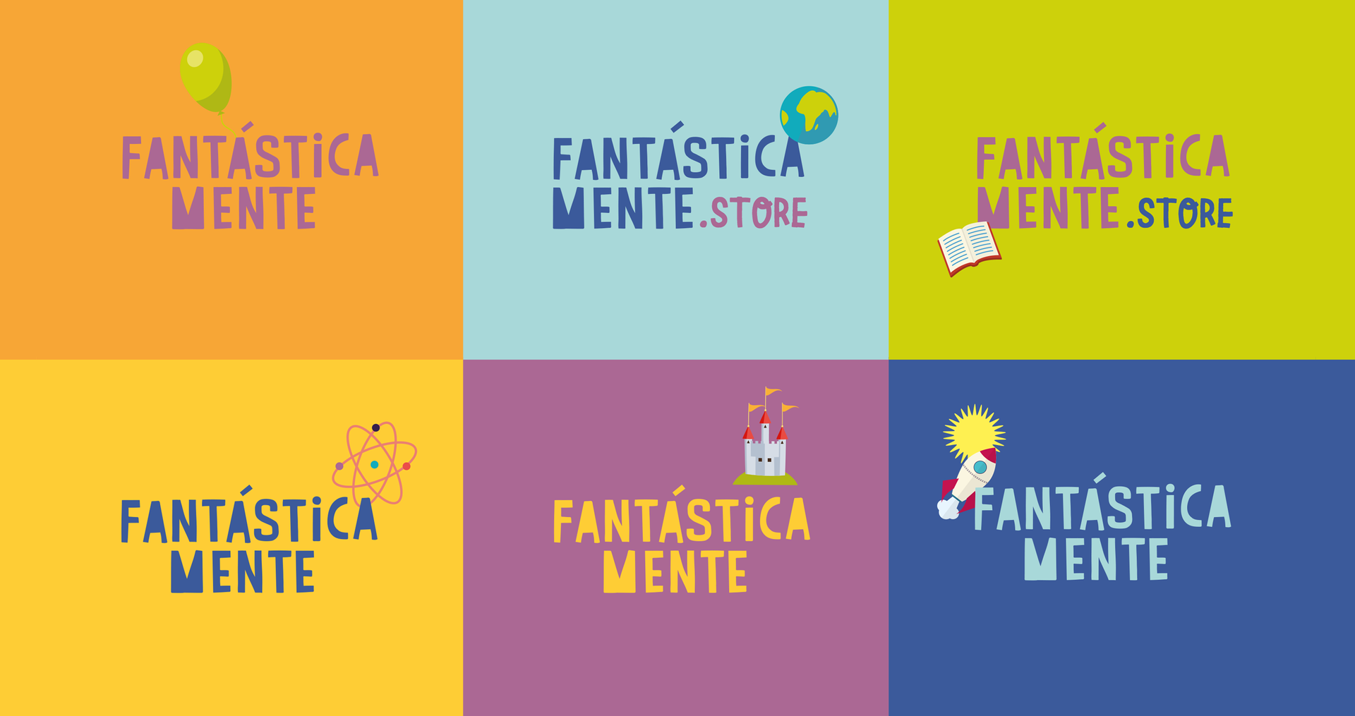 Existem muitos logotipos diferentes para a loja fantastica mente.