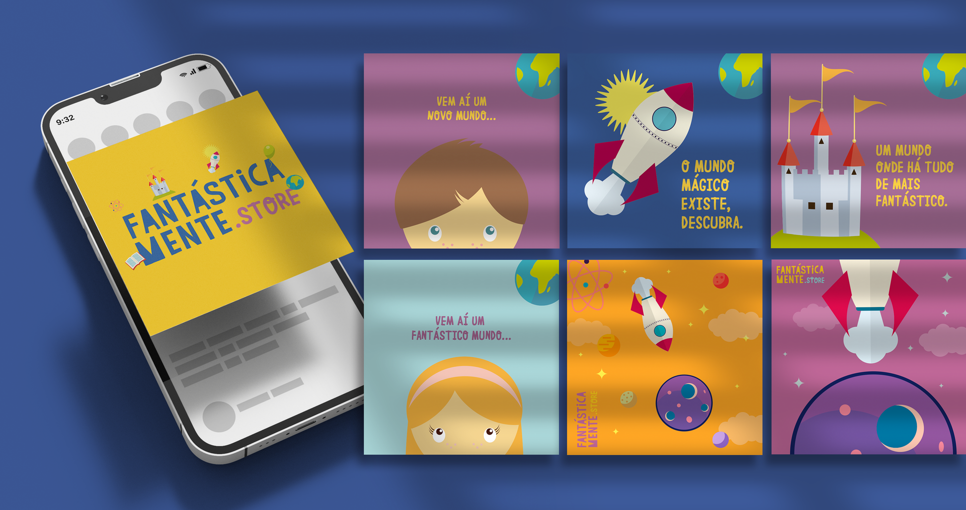 Um telefone celular está ao lado de um monte de cartões com personagens de desenhos animados.