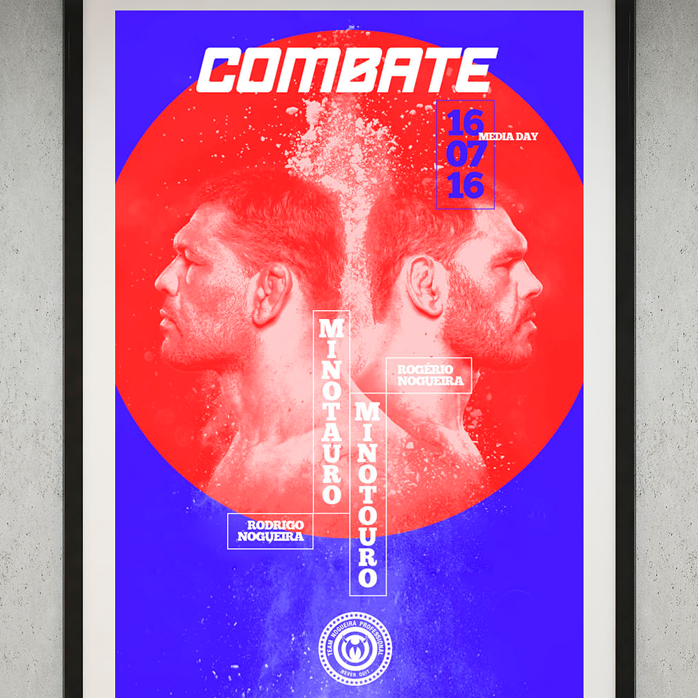 Um cartaz de uma luta entre minotauro e minotauro