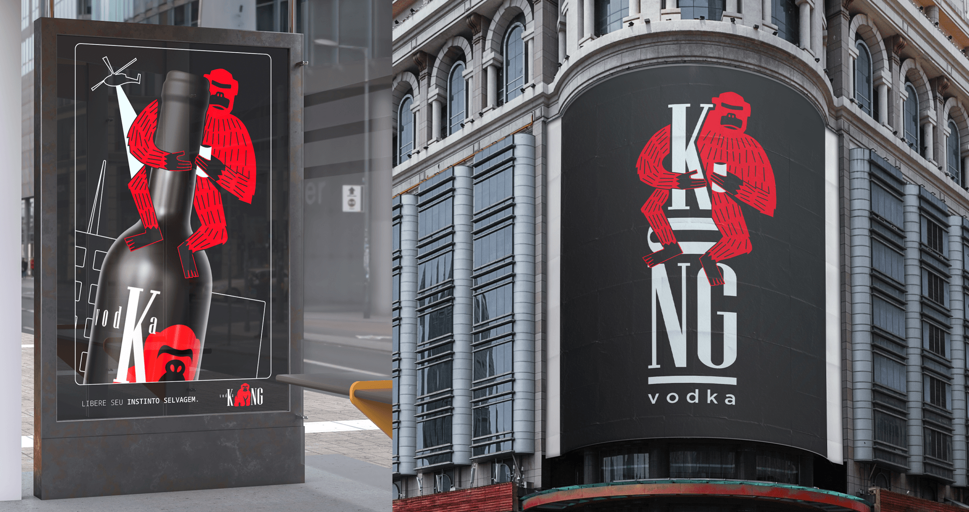 KONG Vodka Um prédio com uma placa que diz