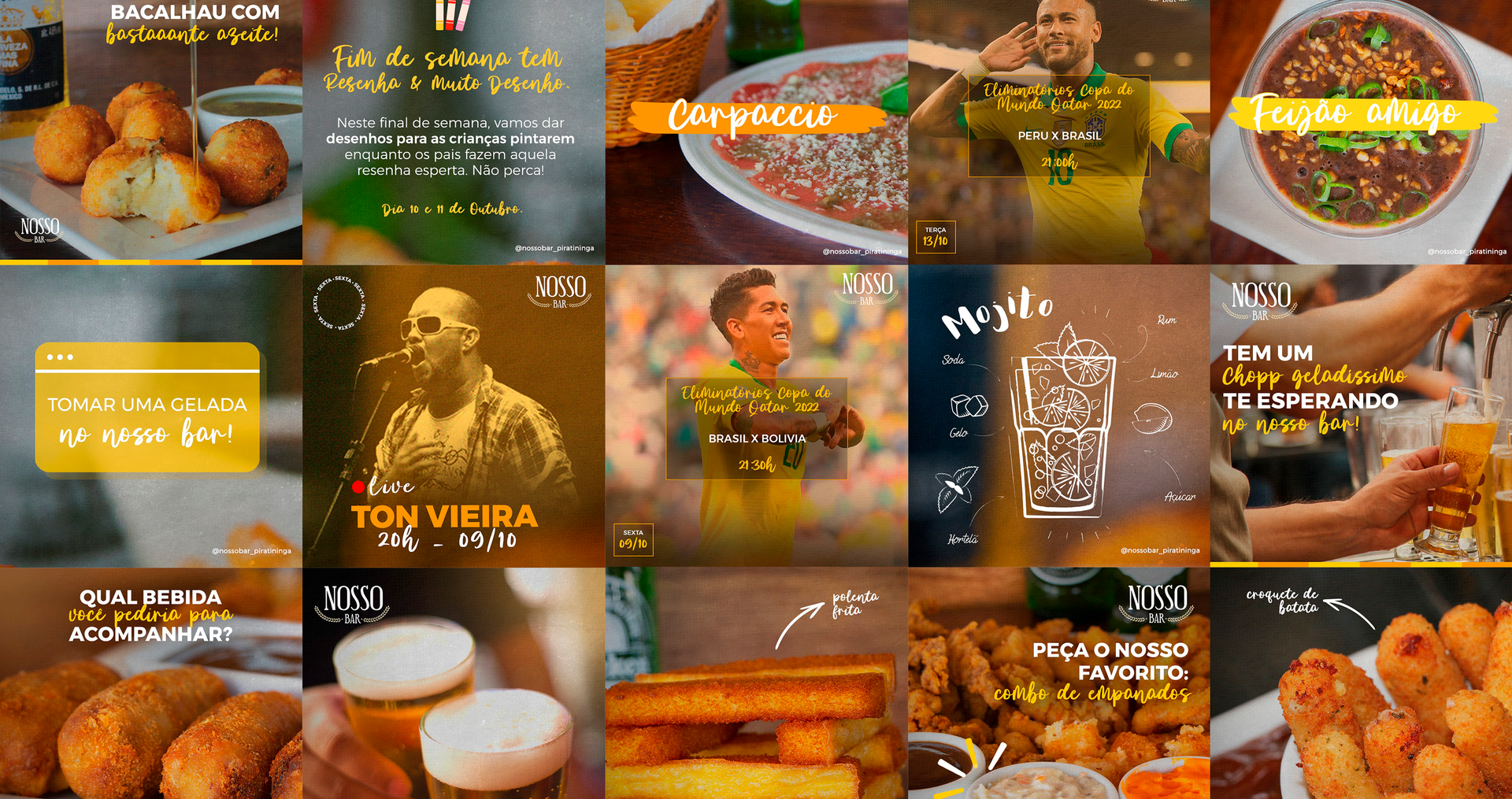 A collage of pictures of different types of food and drinks.