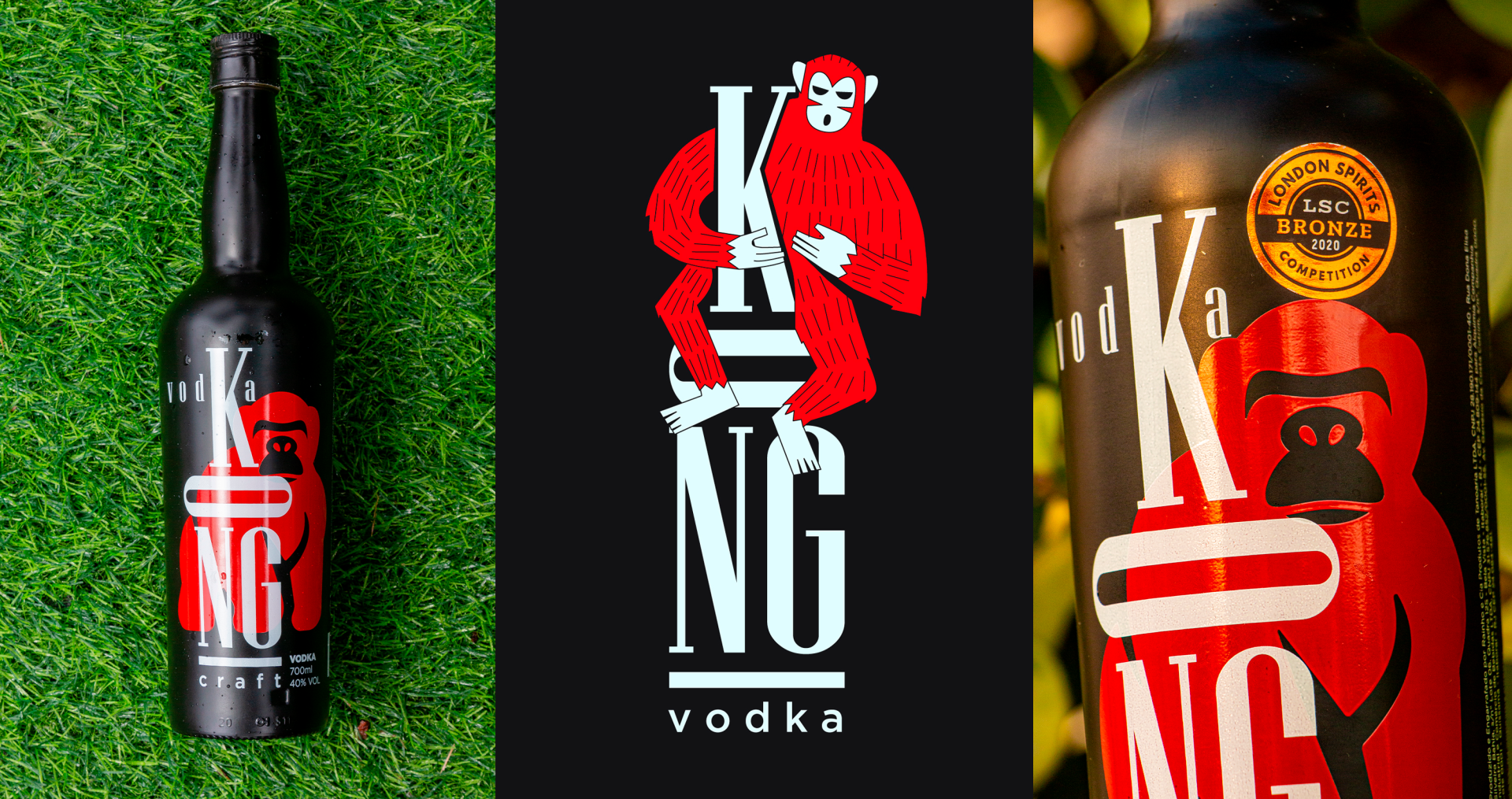 KONG Vodka Uma garrafa de vodka com um macaco no rótulo