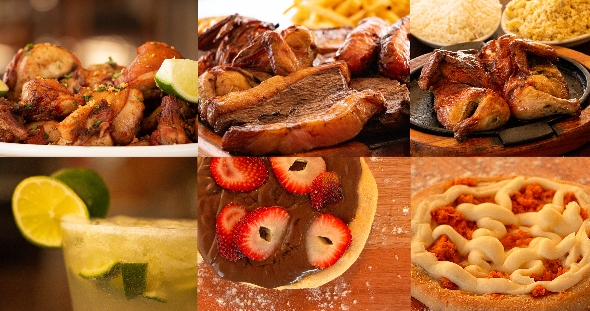 Turus Há muitos tipos diferentes de comida e bebida nesta colagem.