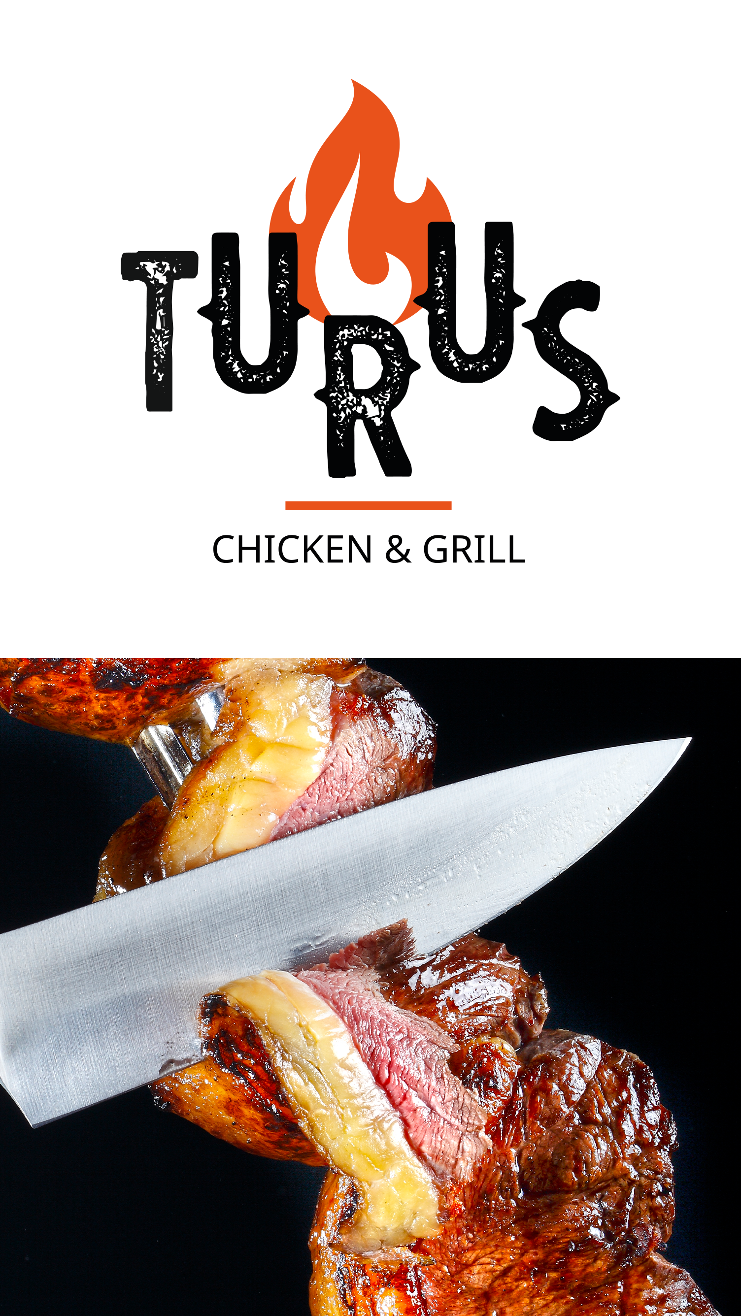 Turus Um logotipo para um restaurante de frango e grelhados