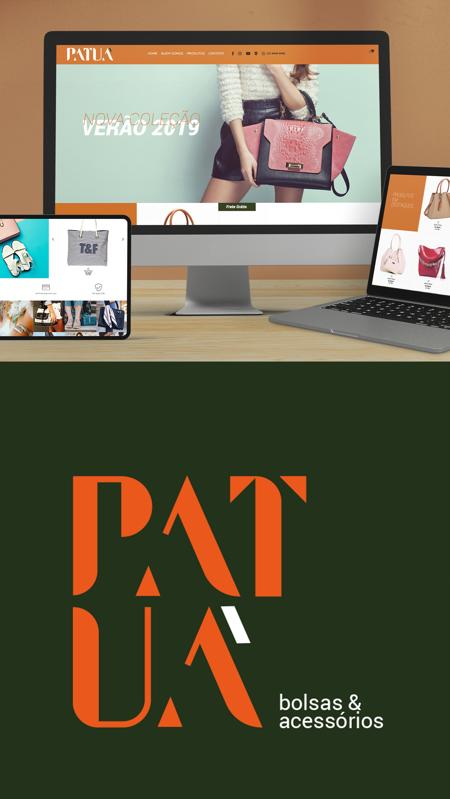 PATUÁ A computer , tablet , and laptop are sitting on a table.