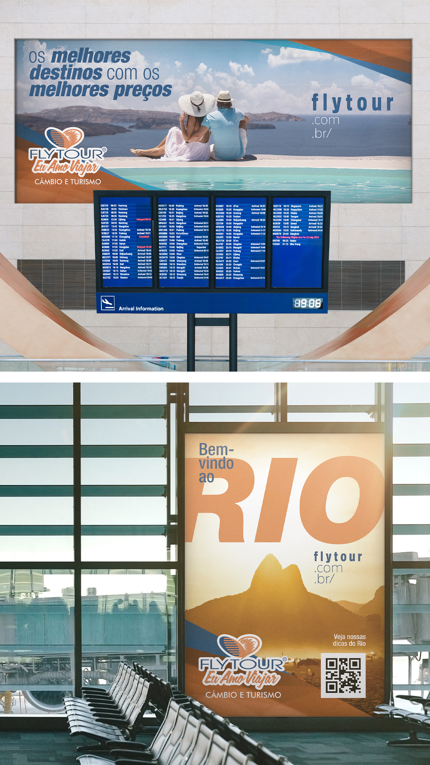 Uma área de espera de aeroporto com uma placa que diz rio.