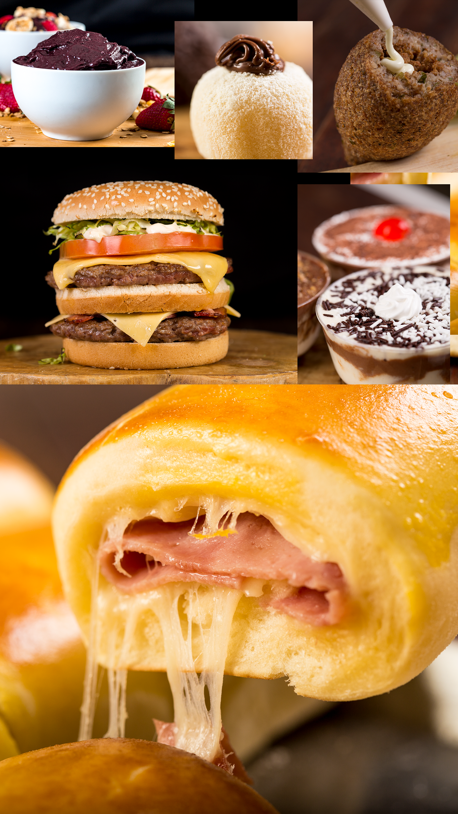 Mattinata Há muitos tipos diferentes de comida nesta colagem.