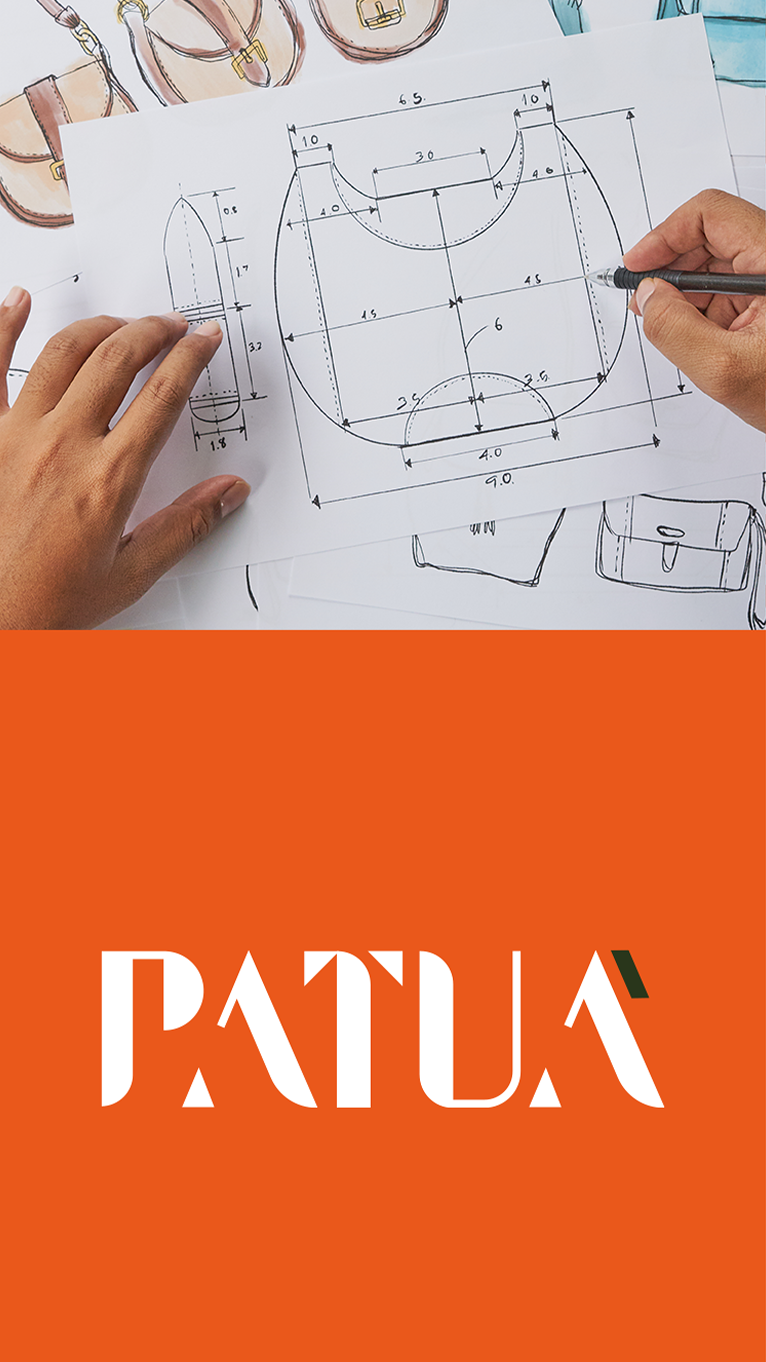 PATUÁ A person is drawing on a piece of paper with a pen.