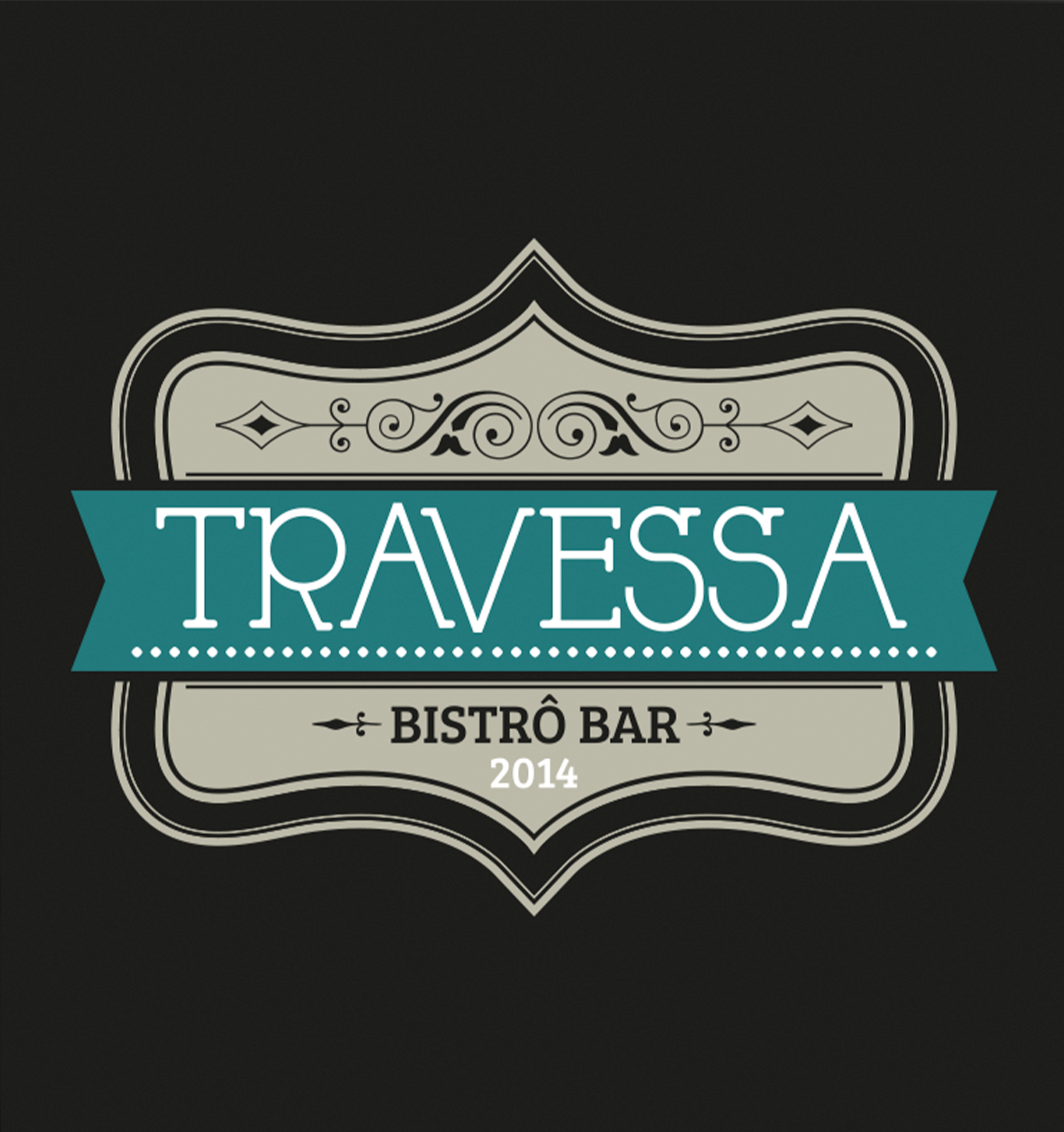 Travessa A logo for travessa bistro bar 2014 on a black background