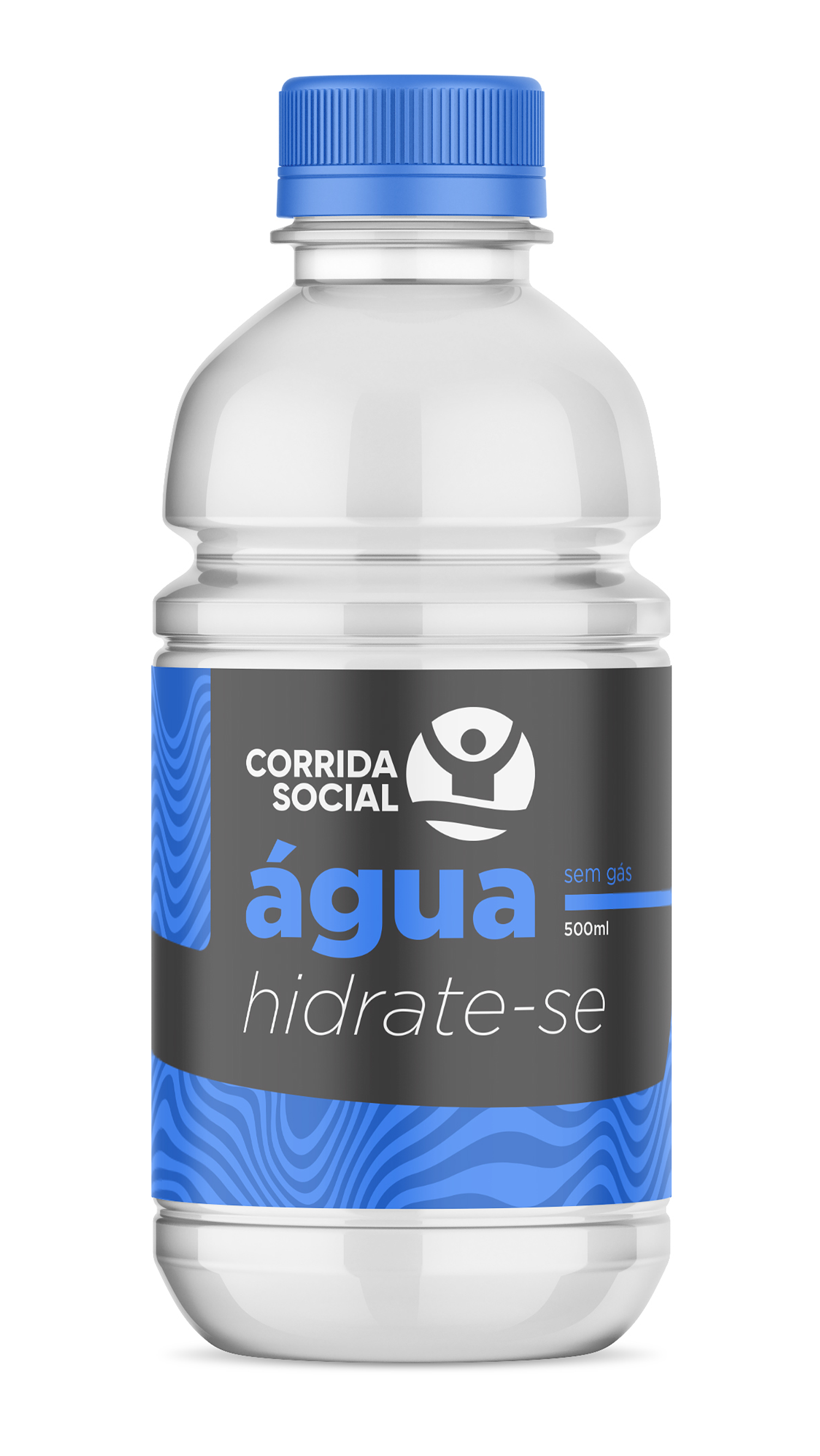 Uma garrafa de água com um rótulo que diz água hidratada-se