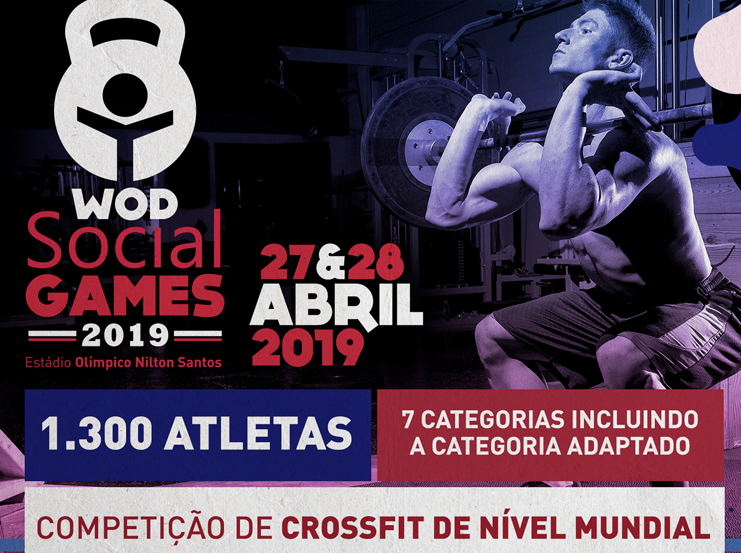 Wod Social Games Crossfit Um pôster para os jogos sociais wod em abril de 2019