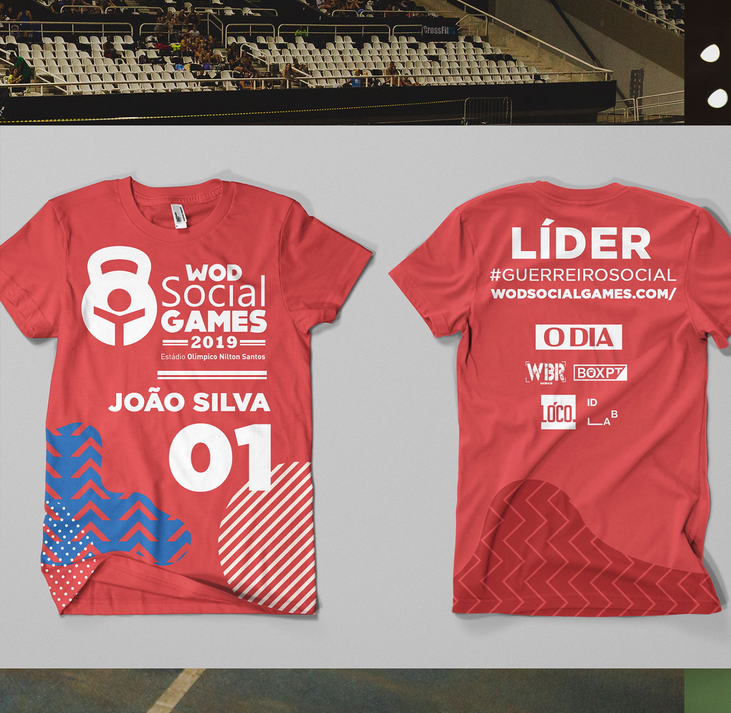 Wod Social Games Crossfit Uma camisa vermelha que diz wod social games
