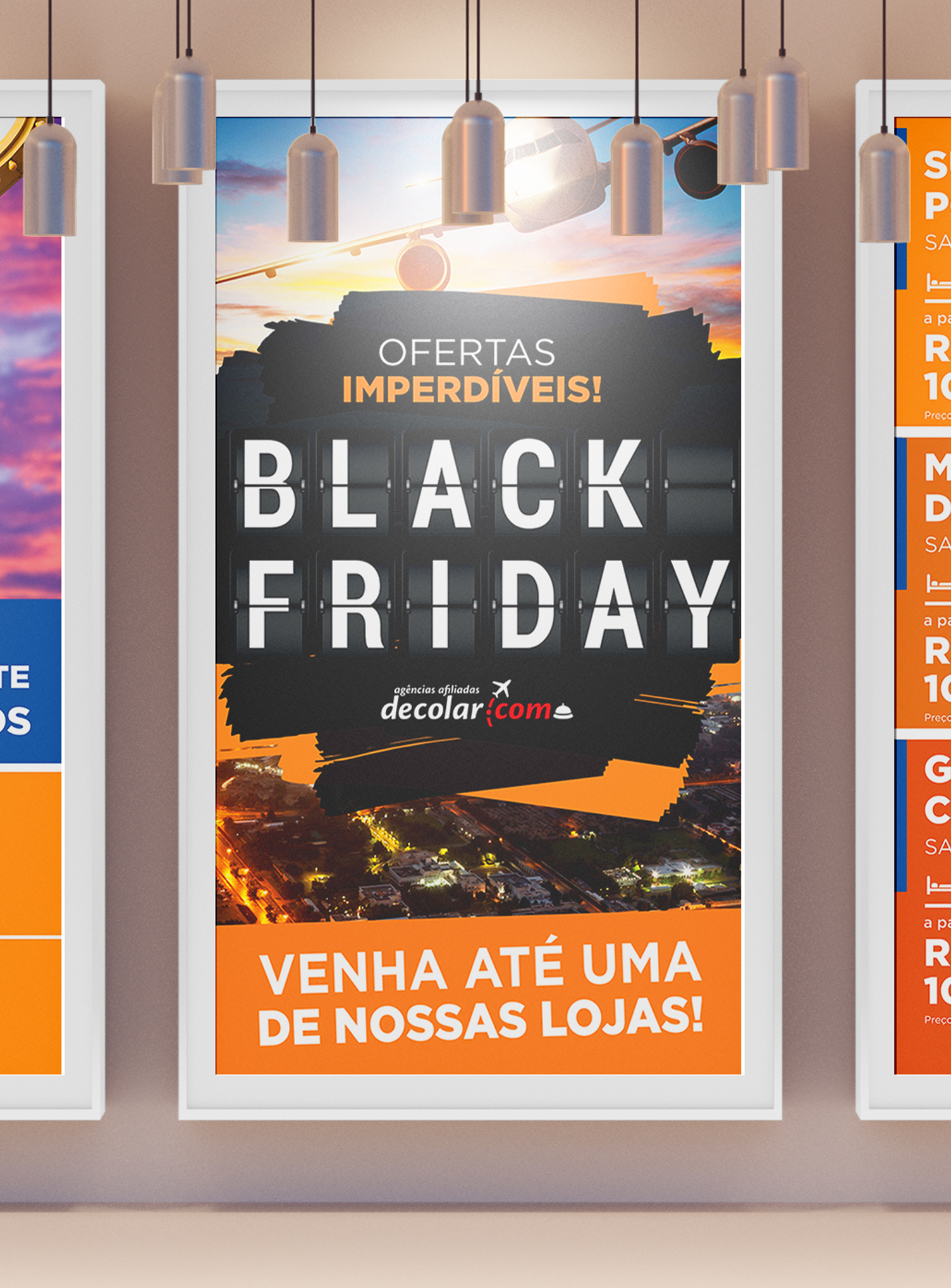 BVT Viagens Um pôster da Black Friday está pendurado na parede