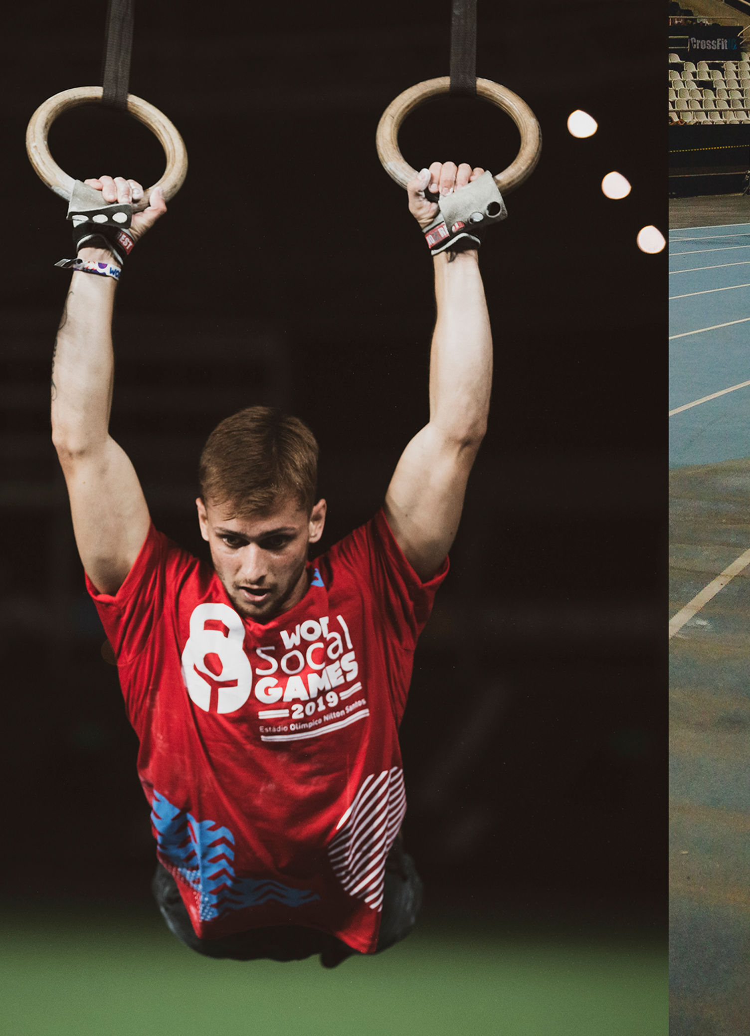 Wod Social Games Crossfit Um homem de camisa vermelha com o número 8